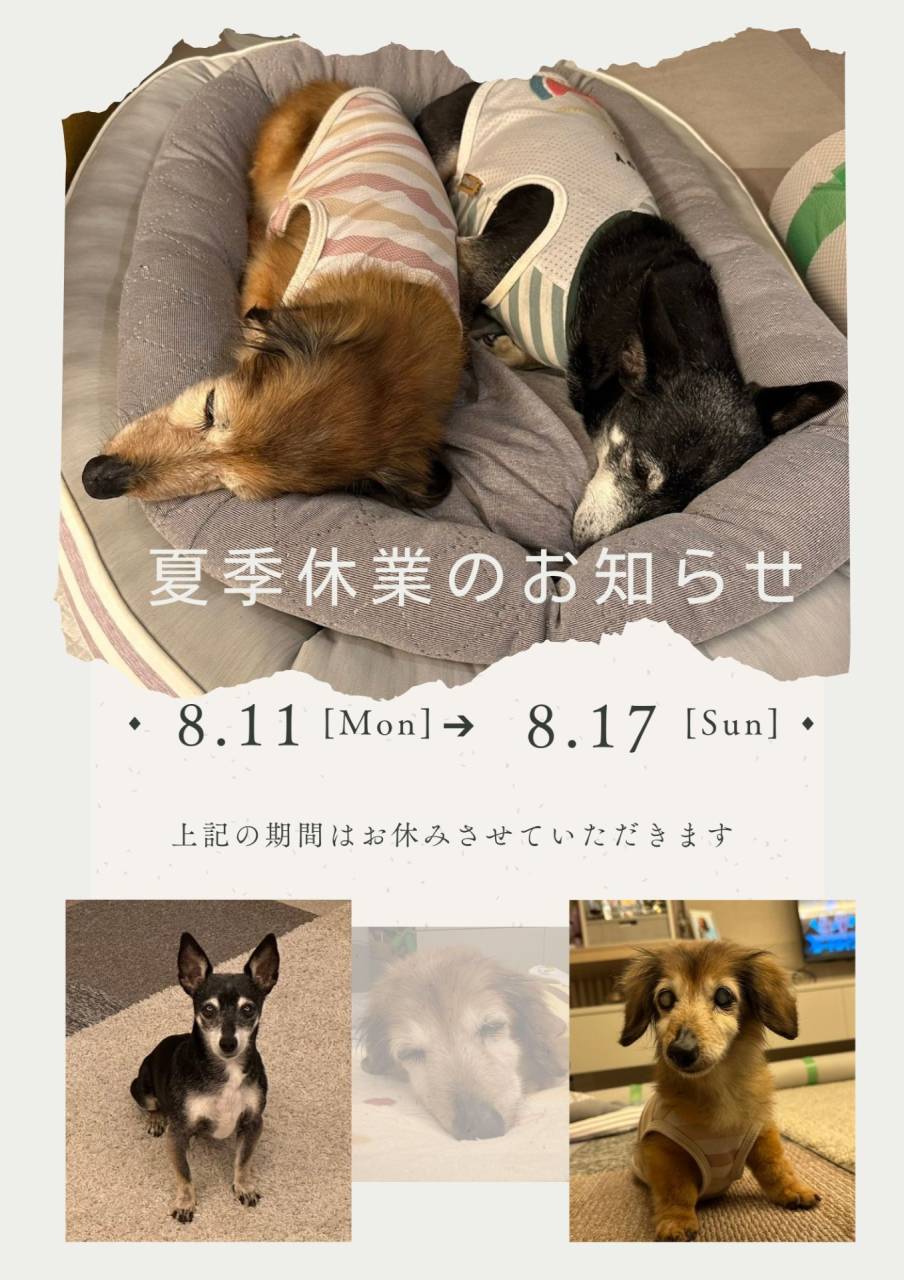 夏季休業のお知らせ