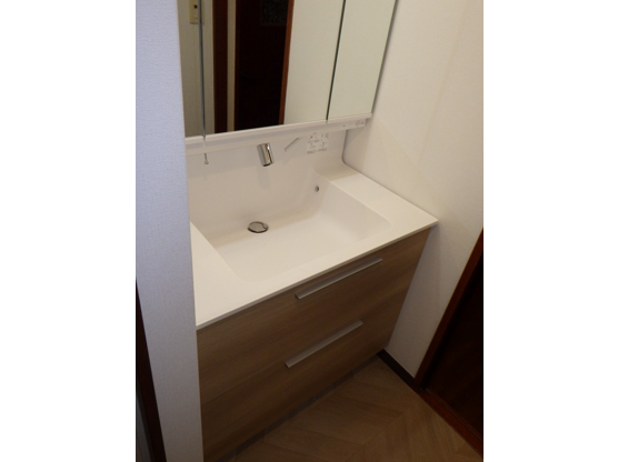 タッチレス水栓の洗面台<br>＠福岡市中央区リフォーム