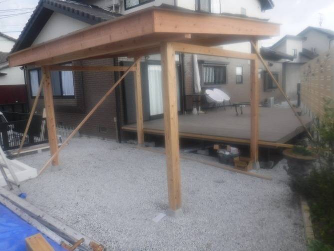 屋根付きのウッドデッキ増築①<br>@福岡市西区福重のリフォーム